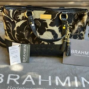 Brahmin Handbag- Mini Asher- Grey Imperial